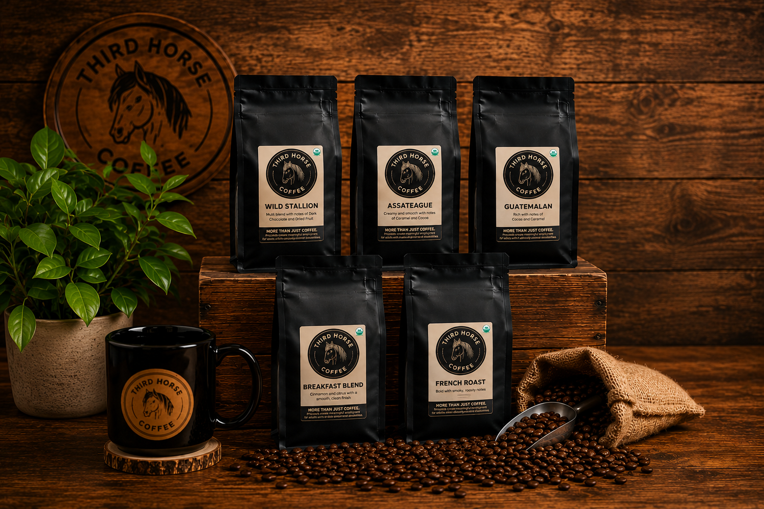 Third Horse Coffee varieties available for coffee fundraisers