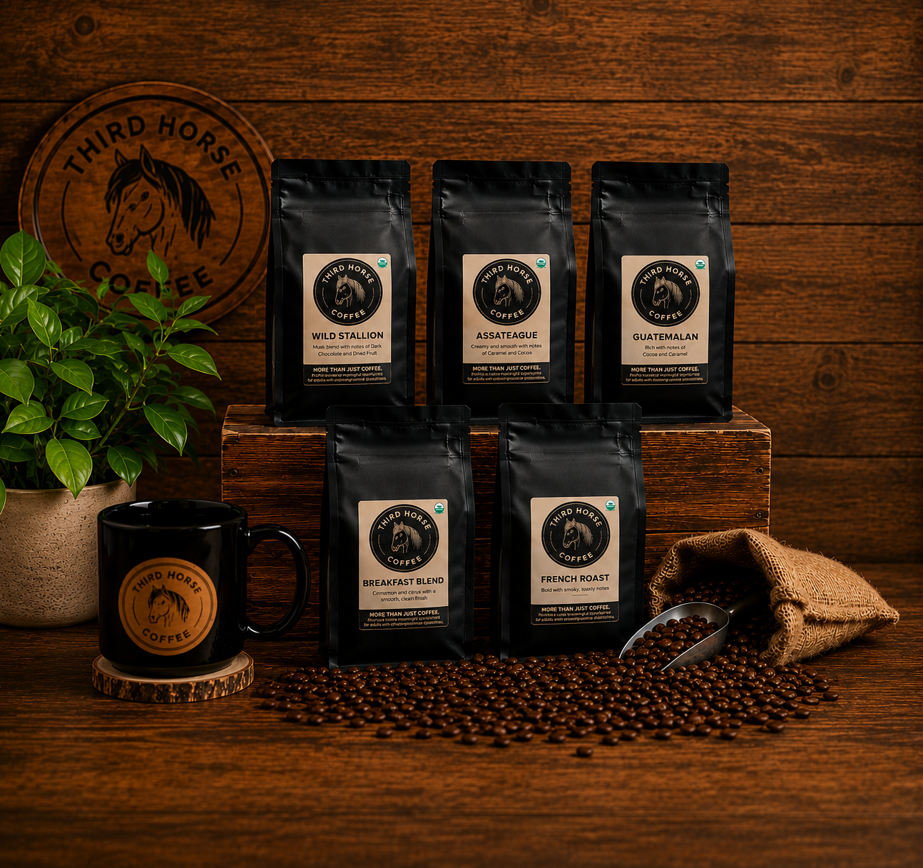 Third Horse Coffee varieties available for coffee fundraisers