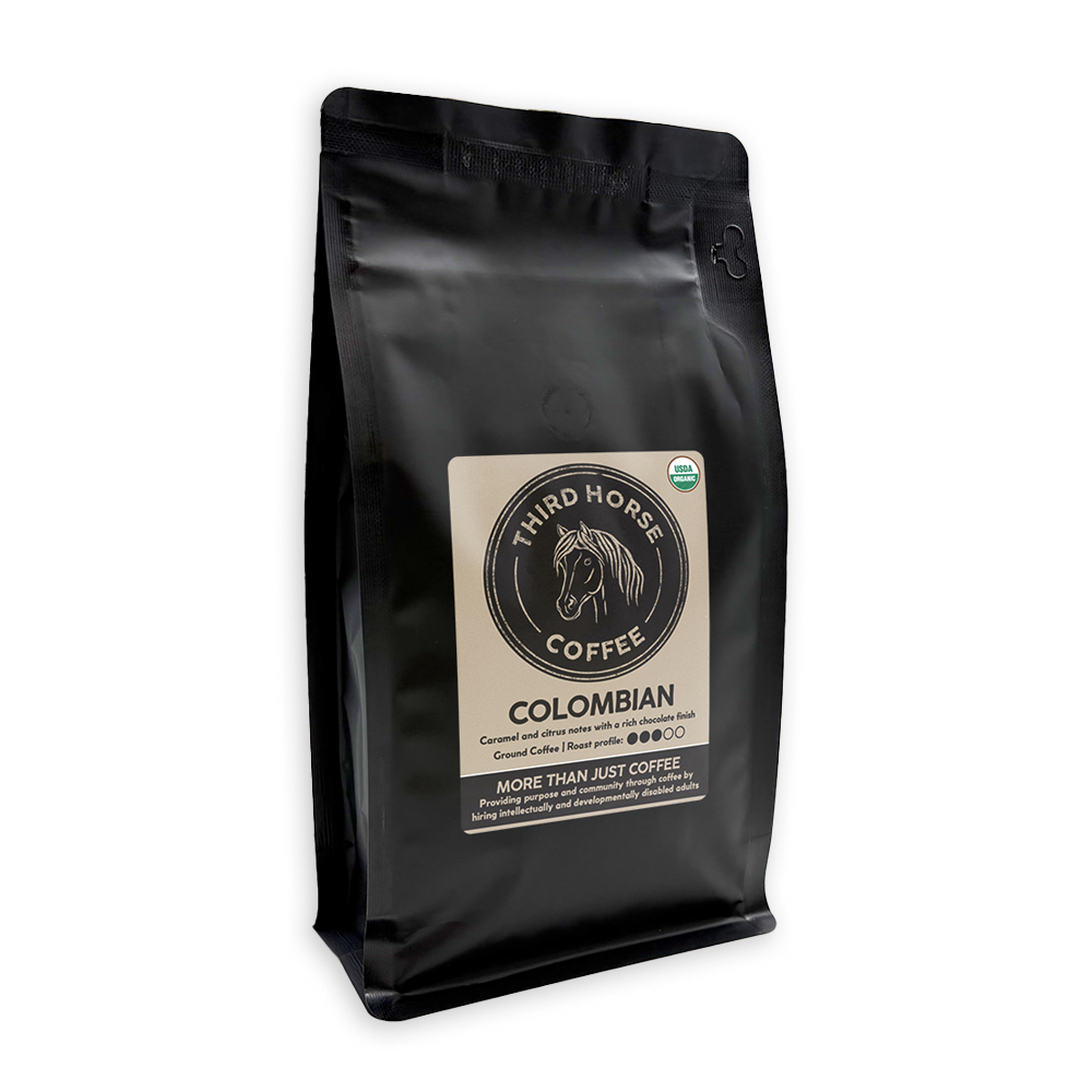 12 oz bag of Third Horse Coffee Colombian coffee